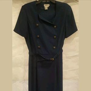 Talbots Women's Long Blue Belt Navy Size 10 Dress